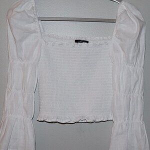 AQUA Boho puffed sleeves Top Size S